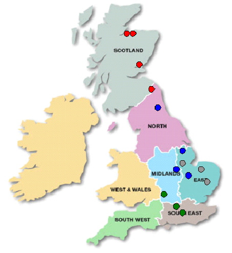 SERCO Surface Finish regional sites within the UK